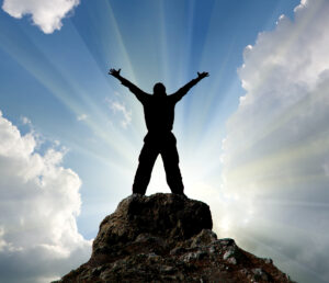 Victorious SLAPP attorney on mountaintop